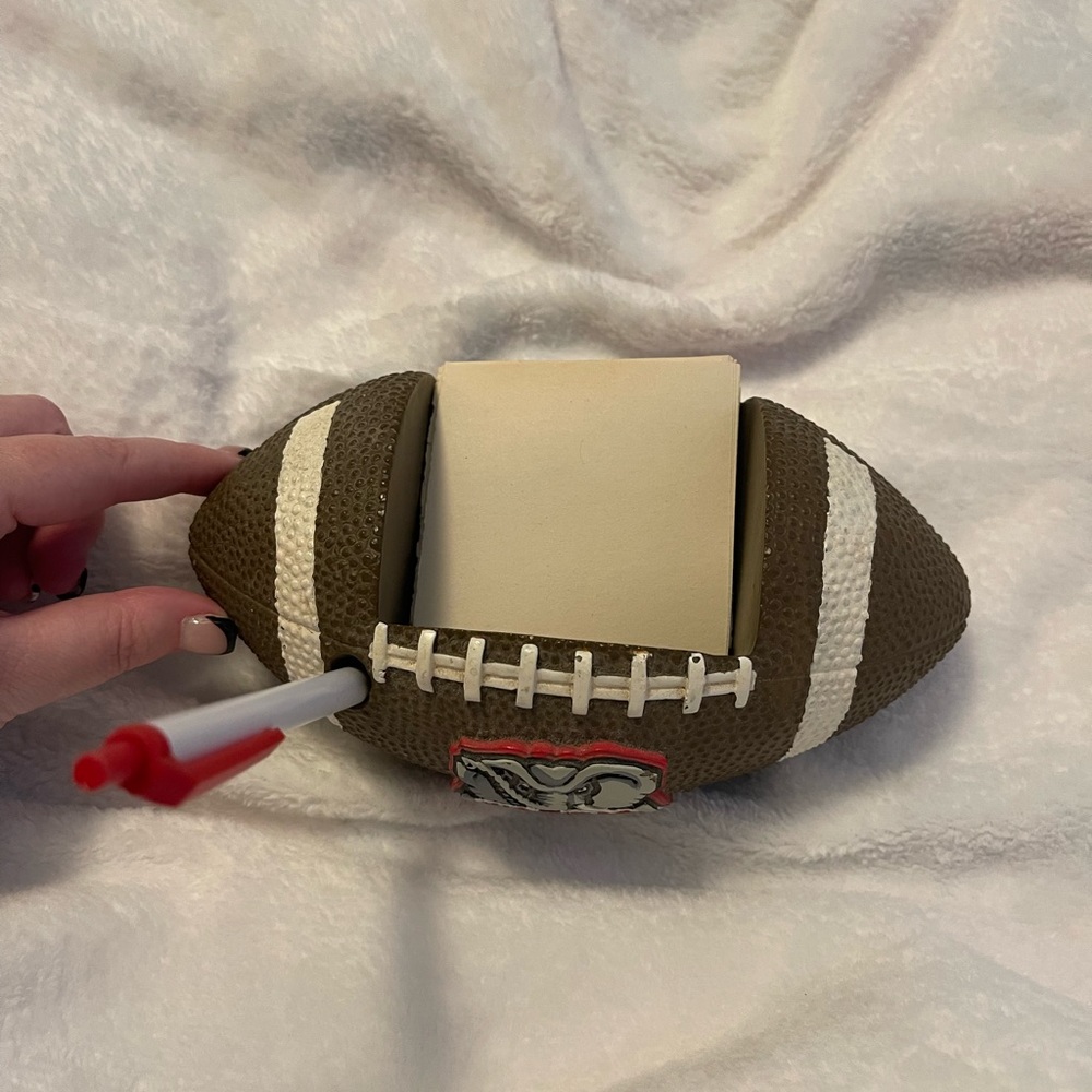Football-Themed Note Holder with Pen